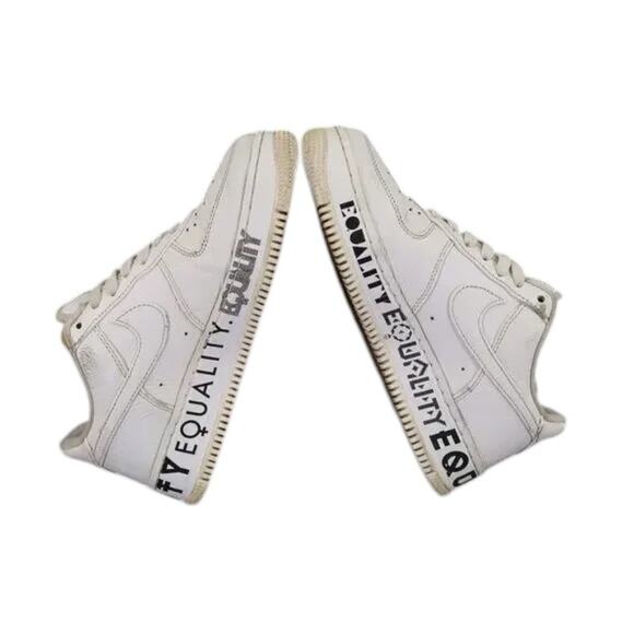 Nike Shoes Mens 6.5 Sneaker Air Force 1 Low Equality Lifestyle Leather AF1 White - Picture 10 of 16